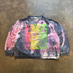 Vintage Whistler Canada Crewneck Sweatshirt Tie Dye Neon Graphic XL